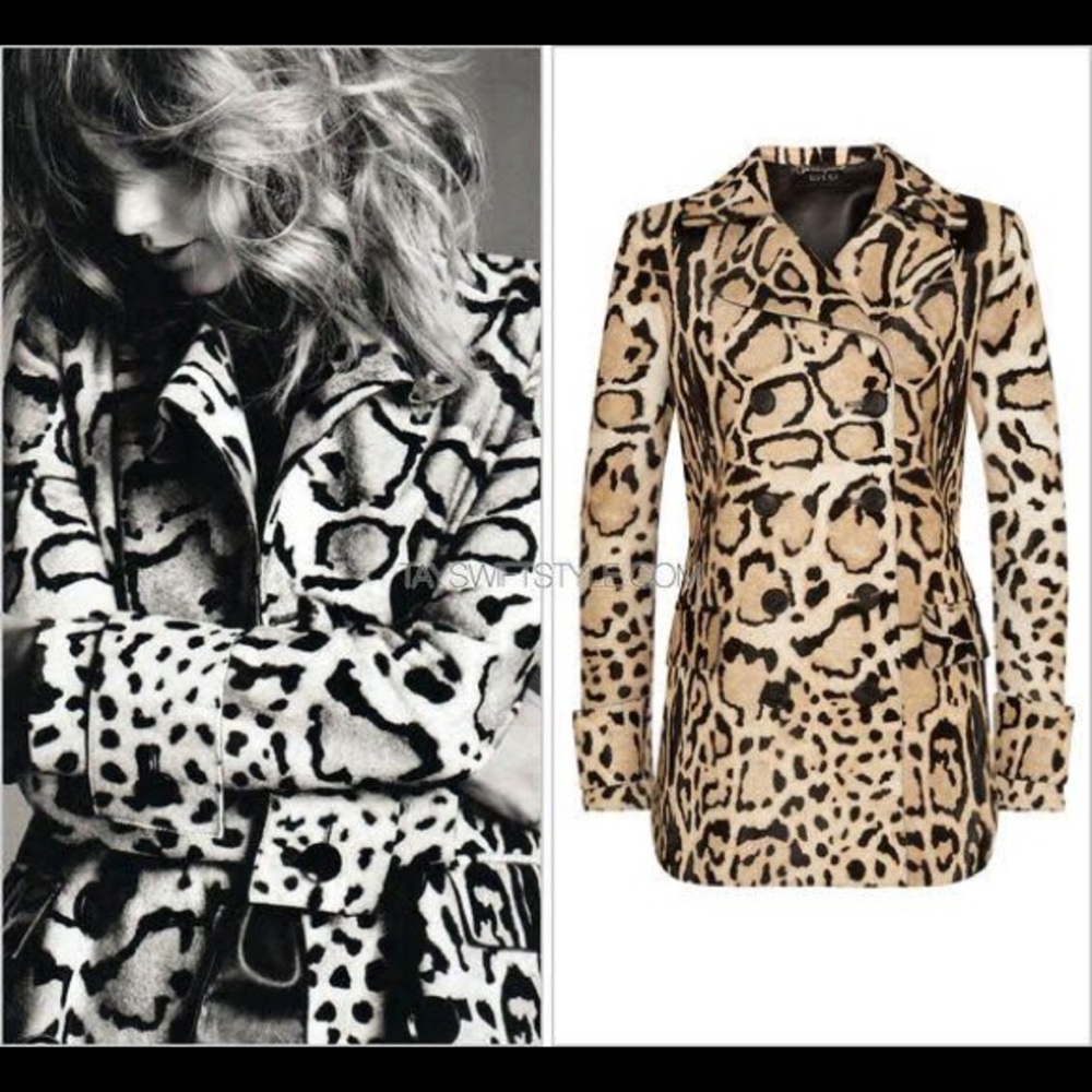 Gucci Leopard Print Hair Coat, Size 40